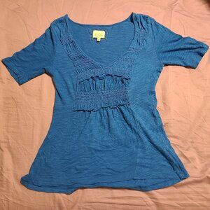 Anthropologie Deletta Blue Top Small